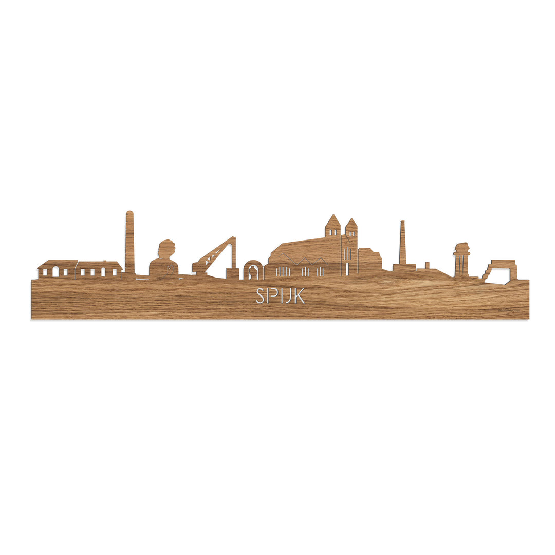 Skyline Spijk-Zevenaar Eiken houten cadeau decoratie relatiegeschenk van WoodWideCities