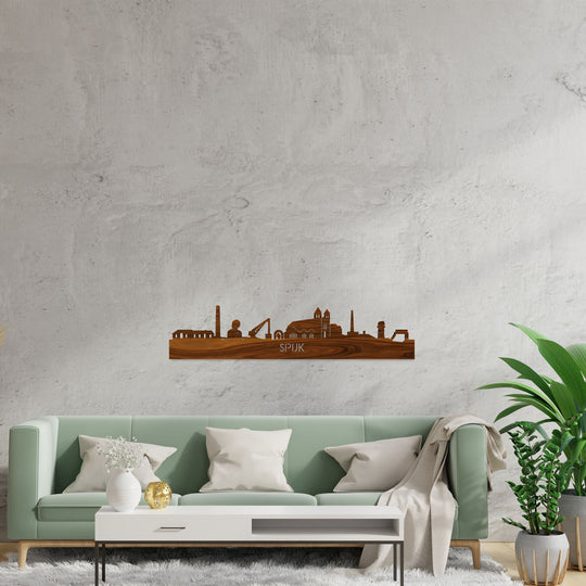 Skyline Spijk-Zevenaar Palissander houten cadeau decoratie relatiegeschenk van WoodWideCities