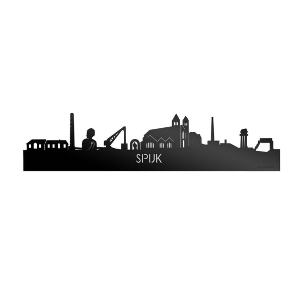 Skyline Spijk-Zevenaar Zwart glanzend gerecycled kunststof cadeau decoratie relatiegeschenk van WoodWideCities
