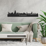 Skyline Spijkenisse Zwart houten cadeau decoratie relatiegeschenk van WoodWideCities