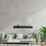 Skyline Spijkenisse Zwart houten cadeau decoratie relatiegeschenk van WoodWideCities