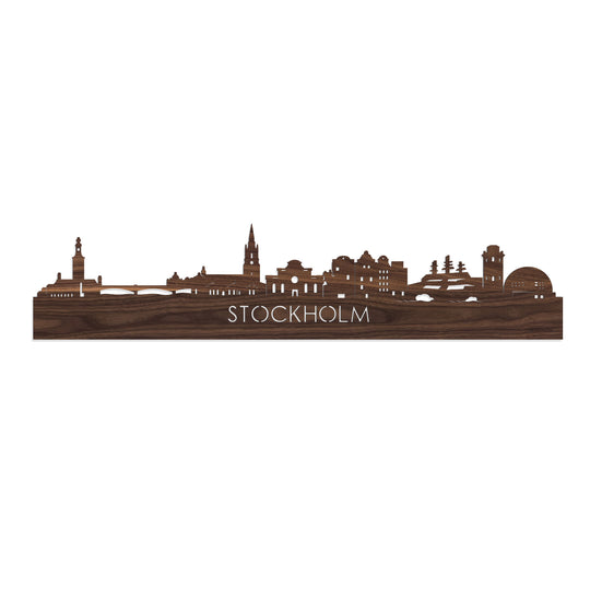 Skyline Stockholm Noten houten cadeau decoratie relatiegeschenk van WoodWideCities
