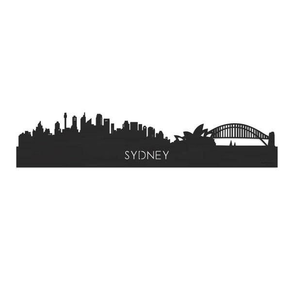 Skyline Sydney Zwart houten cadeau decoratie relatiegeschenk van WoodWideCities