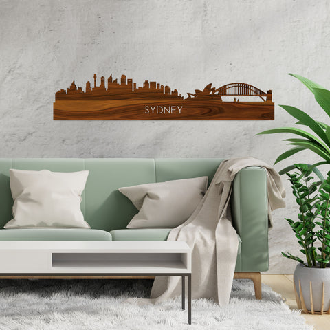 Skyline Sydney Palissander houten cadeau decoratie relatiegeschenk van WoodWideCities