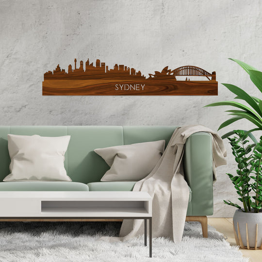 Skyline Sydney Palissander houten cadeau decoratie relatiegeschenk van WoodWideCities