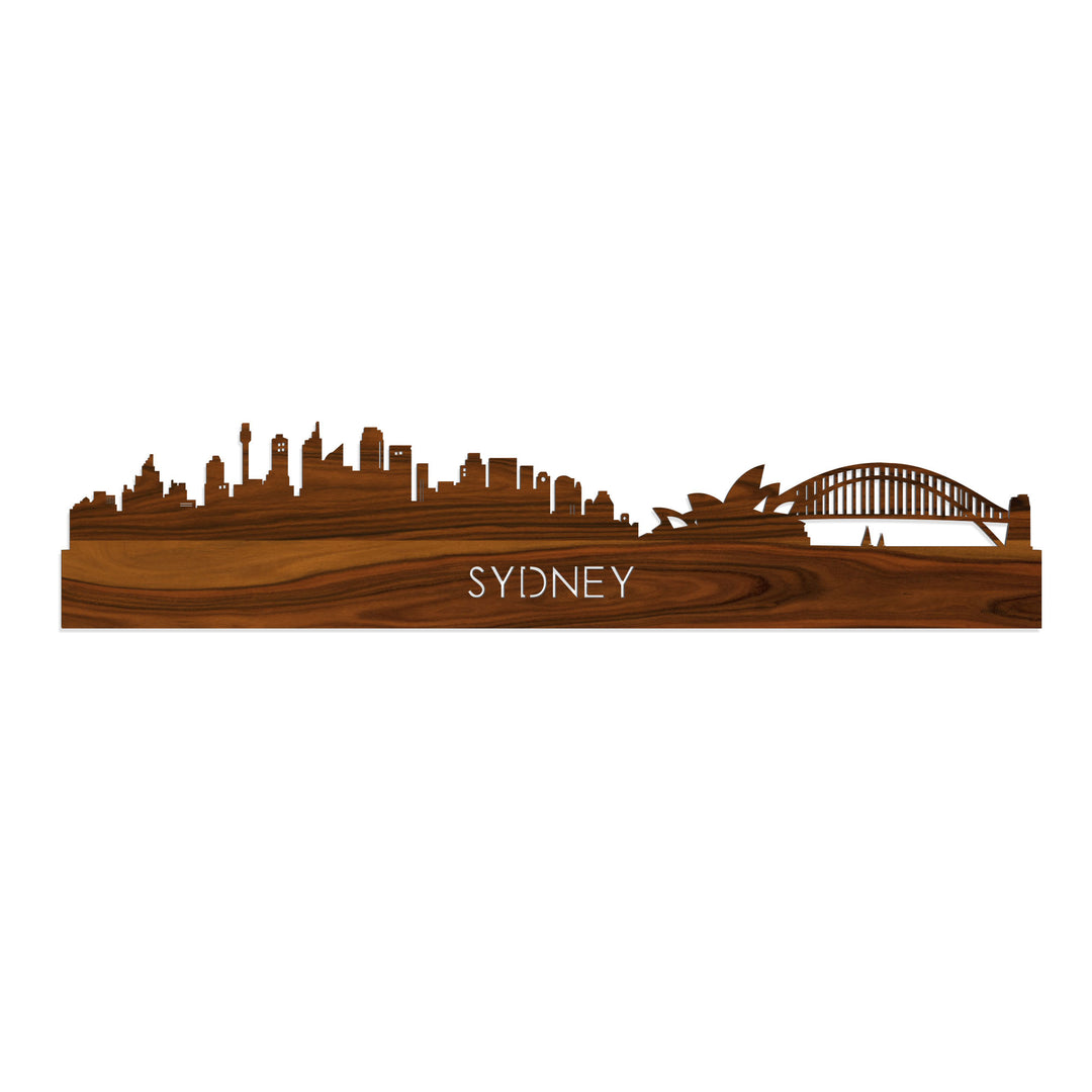Skyline Sydney Palissander houten cadeau decoratie relatiegeschenk van WoodWideCities