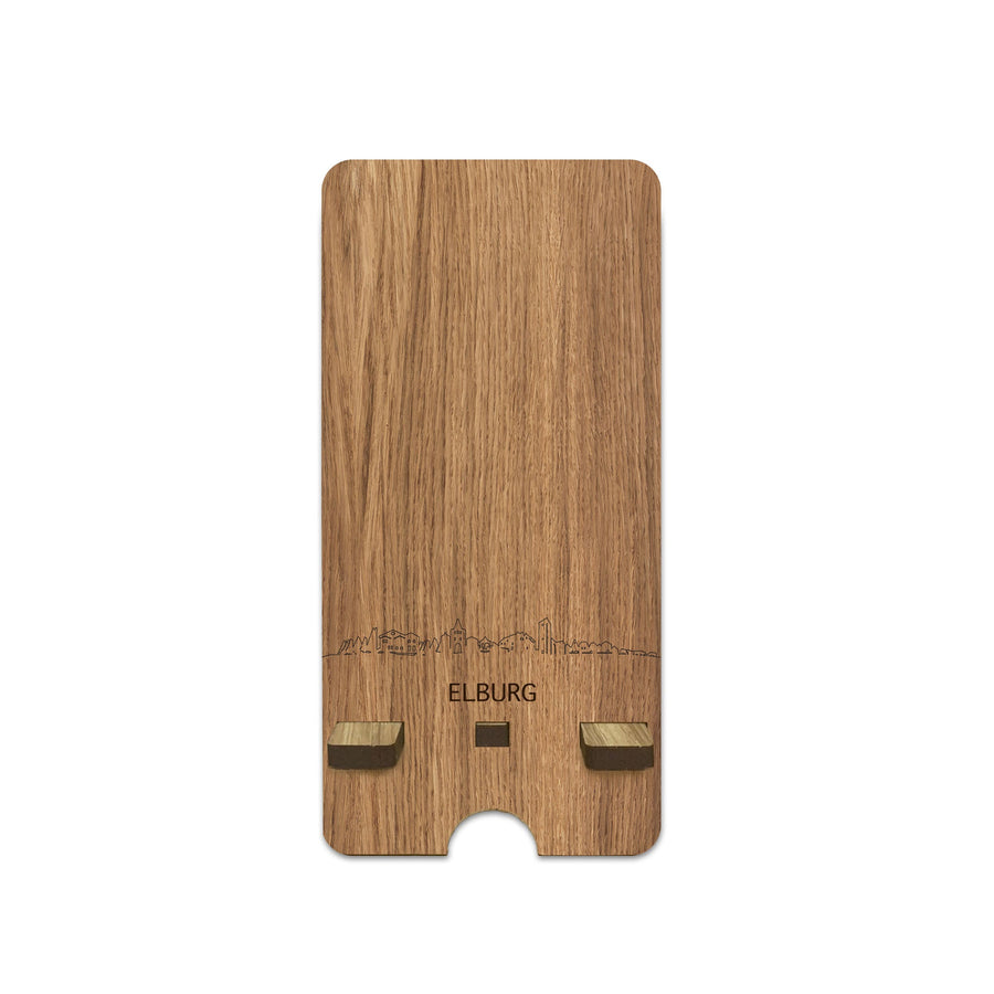 Skyline Telefoonhouder Elburg houten cadeau decoratie relatiegeschenk van WoodWideCities