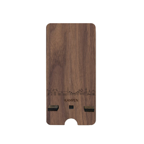 Skyline Telefoonhouder Kampen houten cadeau decoratie relatiegeschenk van WoodWideCities