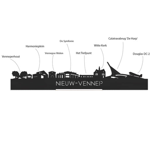 Skyline Telefoonhouder Nieuw-Vennep houten cadeau decoratie relatiegeschenk van WoodWideCities