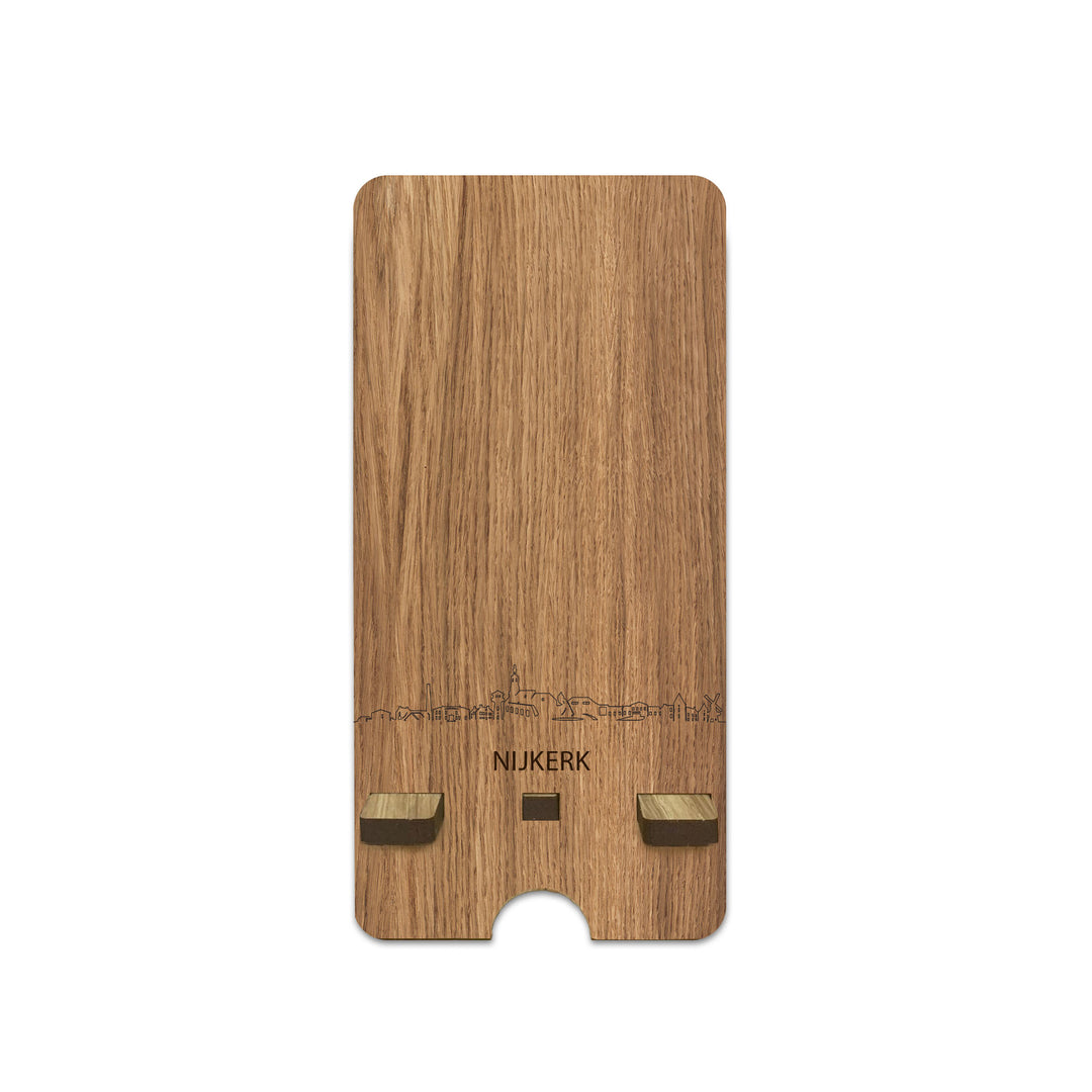 Skyline Telefoonhouder Nijkerk houten cadeau decoratie relatiegeschenk van WoodWideCities