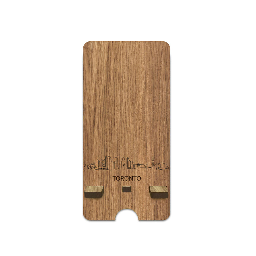 Skyline Telefoonhouder Toronto houten cadeau decoratie relatiegeschenk van WoodWideCities