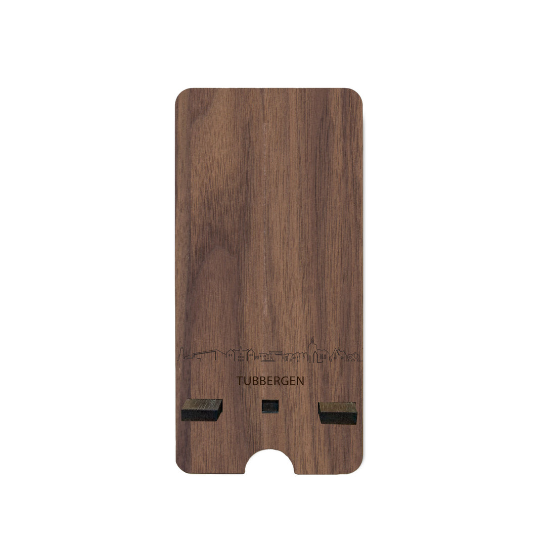 Skyline Telefoonhouder Tubbergen houten cadeau decoratie relatiegeschenk van WoodWideCities
