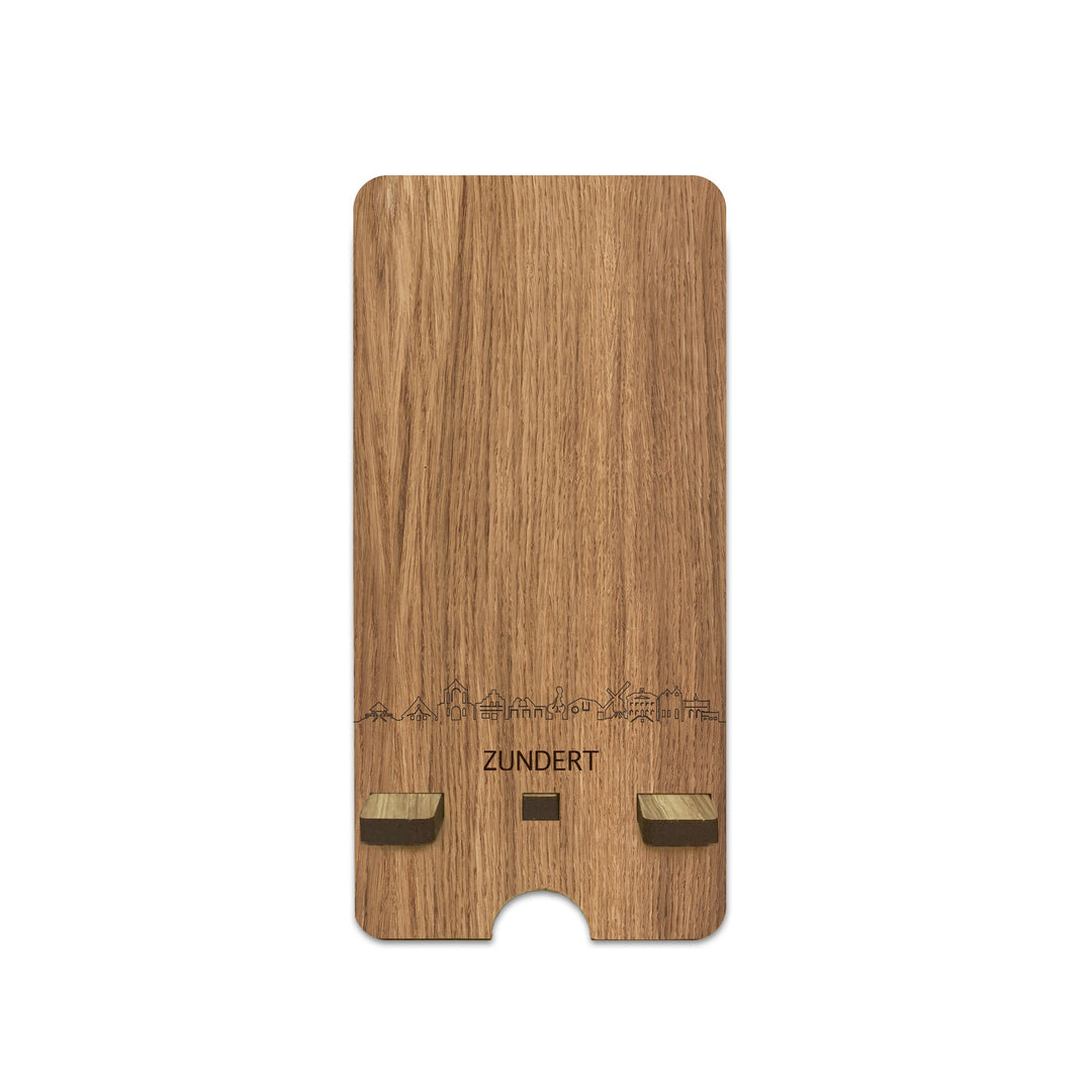 Skyline Telefoonhouder Zundert houten cadeau decoratie relatiegeschenk van WoodWideCities