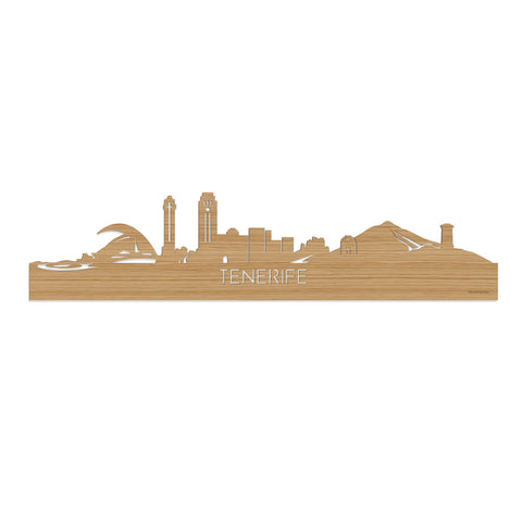 Skyline Tenerife Bamboe houten cadeau decoratie relatiegeschenk van WoodWideCities