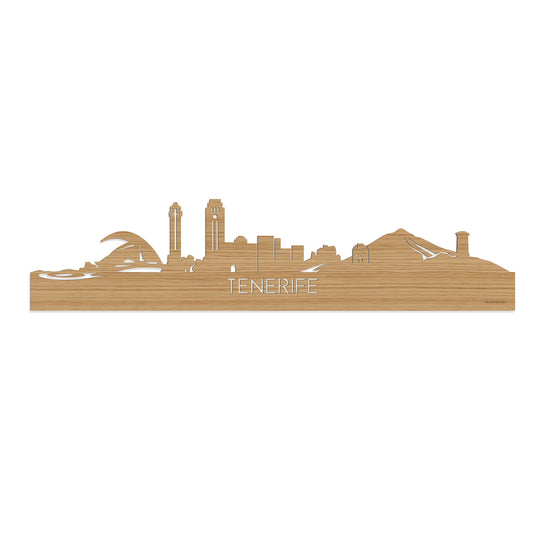 Skyline Tenerife Bamboe houten cadeau decoratie relatiegeschenk van WoodWideCities