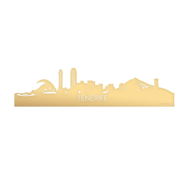 Skyline Tenerife Metallic Goud gerecycled kunststof cadeau decoratie relatiegeschenk van WoodWideCities