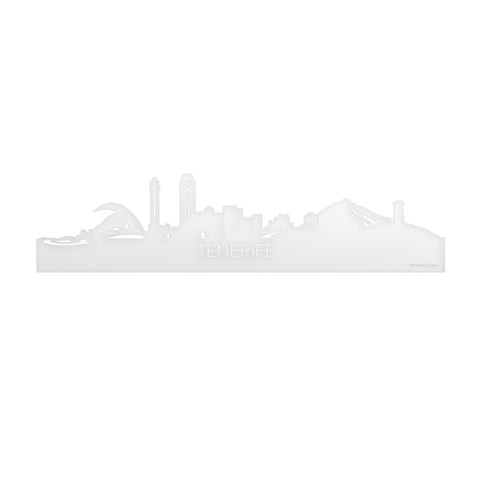 Skyline Tenerife Wit glanzend gerecycled kunststof cadeau decoratie relatiegeschenk van WoodWideCities