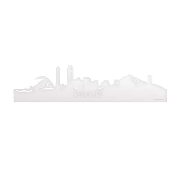 Skyline Tenerife Wit glanzend gerecycled kunststof cadeau decoratie relatiegeschenk van WoodWideCities