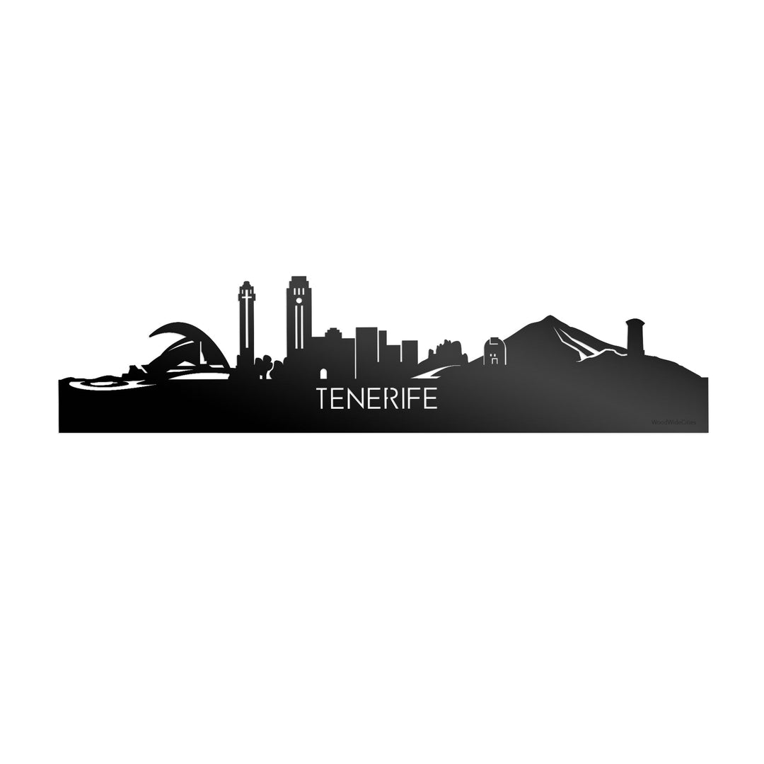 Skyline Tenerife Zwart glanzend gerecycled kunststof cadeau decoratie relatiegeschenk van WoodWideCities