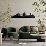 Skyline Tilburg Zwart Glanzend houten cadeau decoratie relatiegeschenk van WoodWideCities
