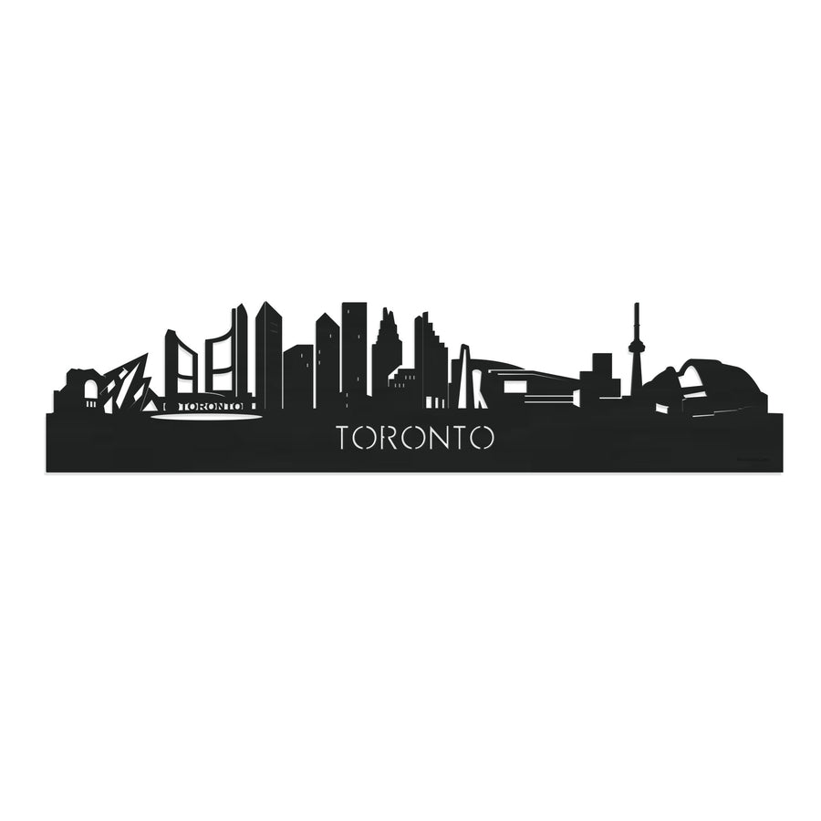Skyline Toronto Zwart houten cadeau decoratie relatiegeschenk van WoodWideCities