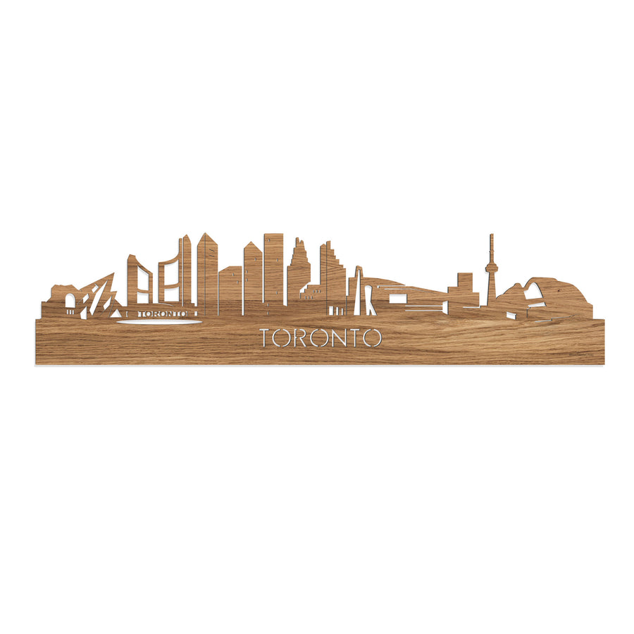 Skyline Toronto Eiken houten cadeau decoratie relatiegeschenk van WoodWideCities