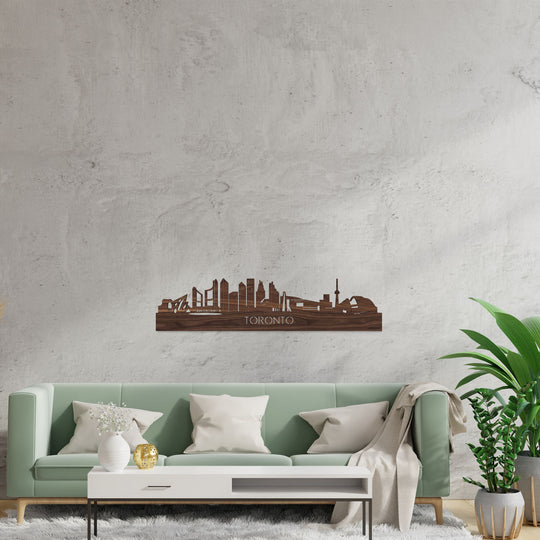Skyline Toronto Noten houten cadeau decoratie relatiegeschenk van WoodWideCities
