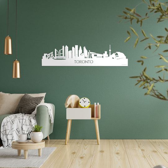 Skyline Toronto Wit glanzend gerecycled kunststof cadeau decoratie relatiegeschenk van WoodWideCities