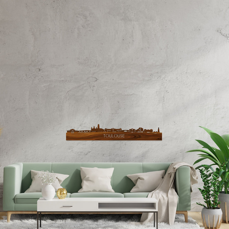 Skyline Toulouse Palissander houten cadeau decoratie relatiegeschenk van WoodWideCities