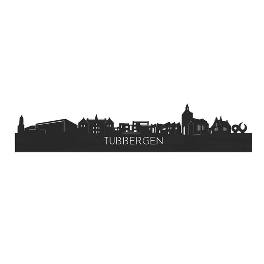 Skyline Tubbergen Zwart houten cadeau decoratie relatiegeschenk van WoodWideCities