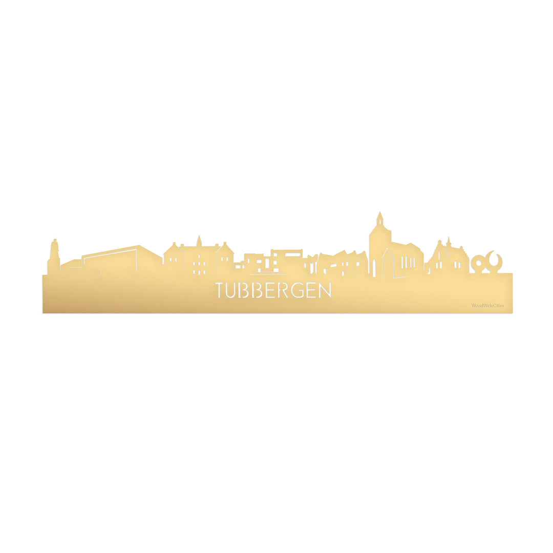 Skyline Tubbergen Metallic Goud gerecycled kunststof cadeau decoratie relatiegeschenk van WoodWideCities