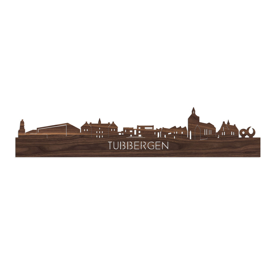 Skyline Tubbergen Noten houten cadeau decoratie relatiegeschenk van WoodWideCities