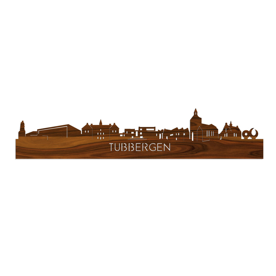 Skyline Tubbergen Palissander houten cadeau decoratie relatiegeschenk van WoodWideCities