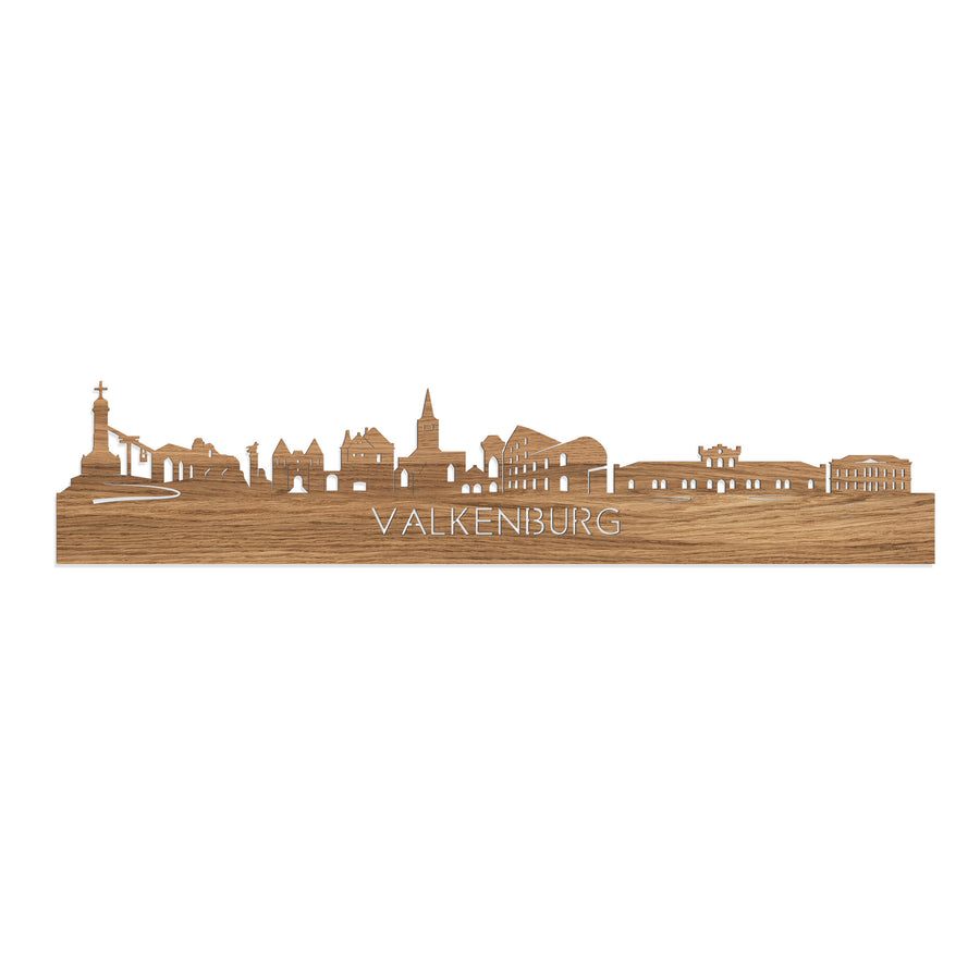 Skyline Valkenburg Eiken houten cadeau decoratie relatiegeschenk van WoodWideCities