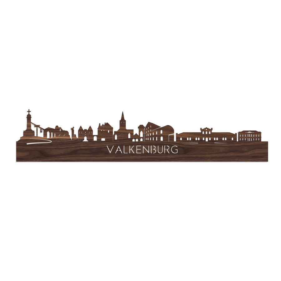 Skyline Valkenburg Noten houten cadeau decoratie relatiegeschenk van WoodWideCities
