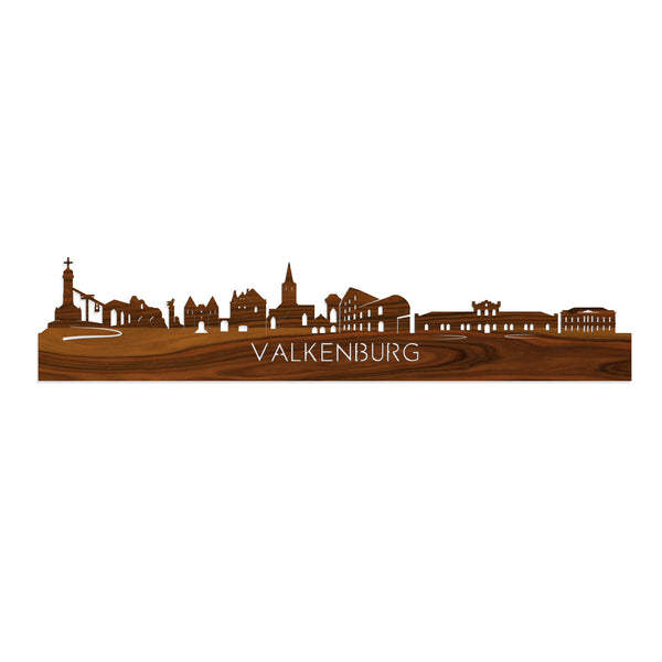 Skyline Valkenburg Palissander houten cadeau decoratie relatiegeschenk van WoodWideCities