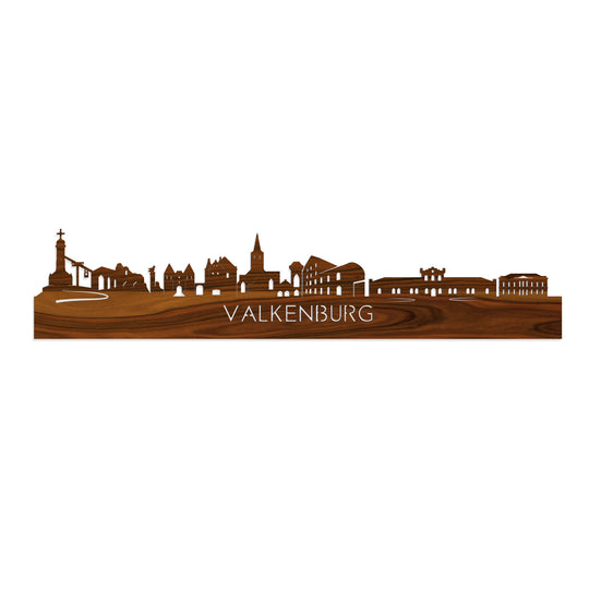 Skyline Valkenburg Palissander houten cadeau decoratie relatiegeschenk van WoodWideCities