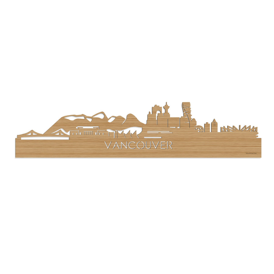 Skyline Vancouver Bamboe houten cadeau decoratie relatiegeschenk van WoodWideCities