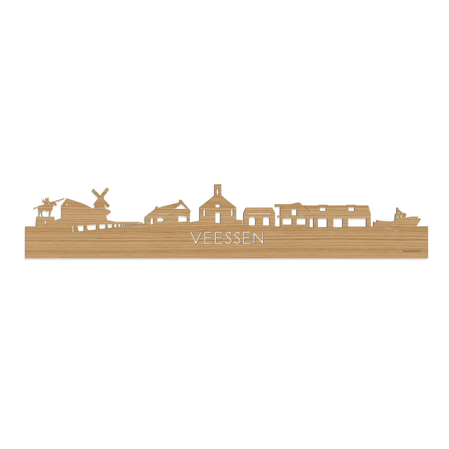 Skyline Veessen Bamboe houten cadeau decoratie relatiegeschenk van WoodWideCities