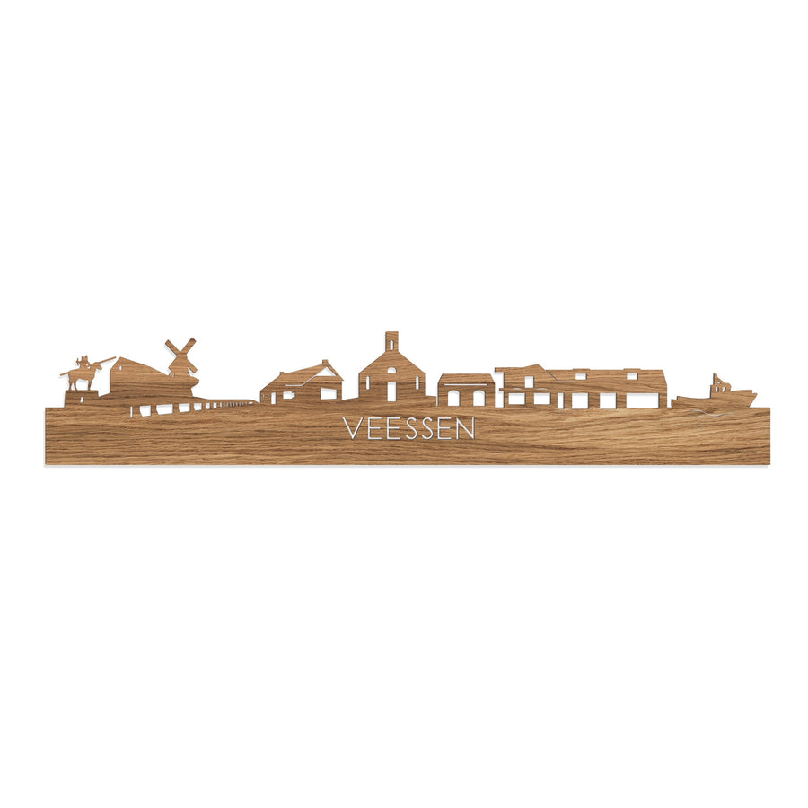 Skyline Veessen Eiken houten cadeau decoratie relatiegeschenk van WoodWideCities