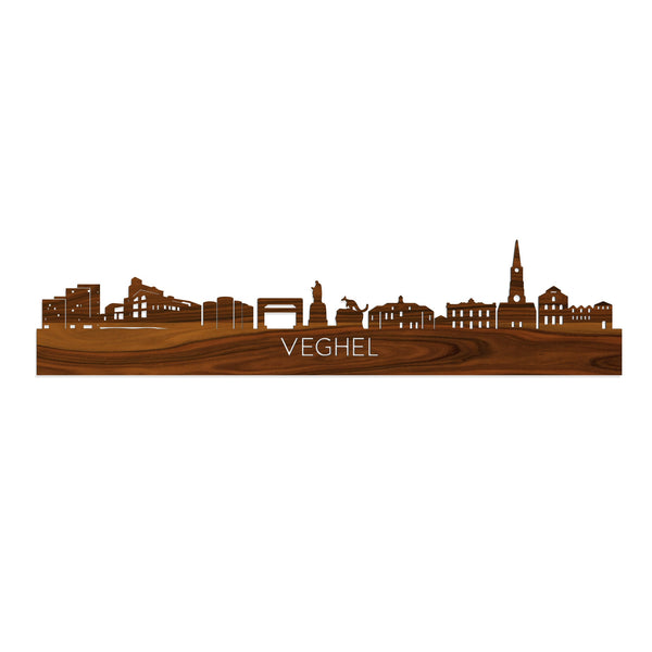 Skyline Veghel Palissander houten cadeau decoratie relatiegeschenk van WoodWideCities