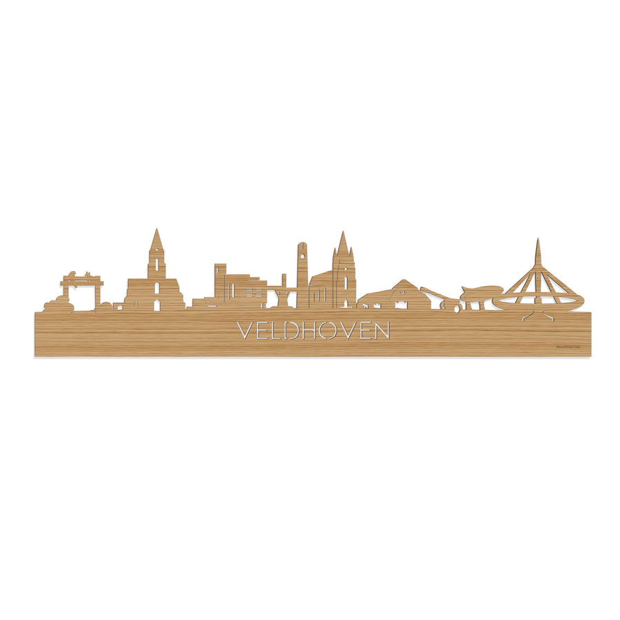 Skyline Veldhoven Bamboe houten cadeau decoratie relatiegeschenk van WoodWideCities