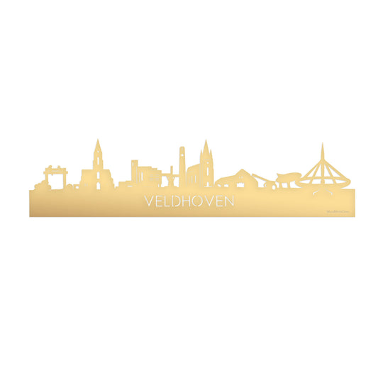 Skyline Veldhoven Metallic Goud gerecycled kunststof cadeau decoratie relatiegeschenk van WoodWideCities