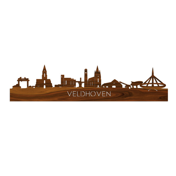 Skyline Veldhoven Palissander houten cadeau decoratie relatiegeschenk van WoodWideCities