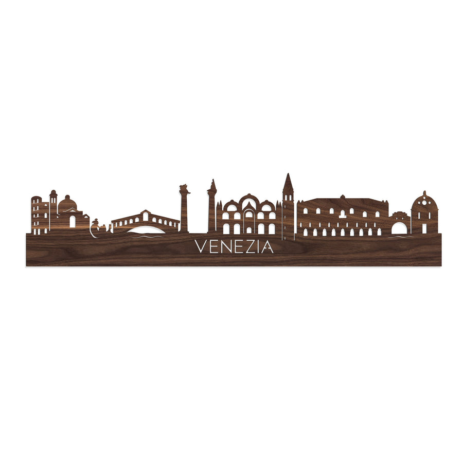 Skyline Venezia Noten houten cadeau decoratie relatiegeschenk van WoodWideCities