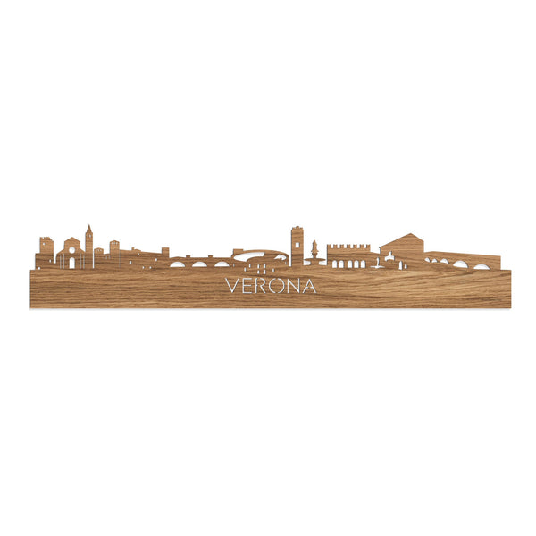 Skyline Verona Eiken houten cadeau decoratie relatiegeschenk van WoodWideCities
