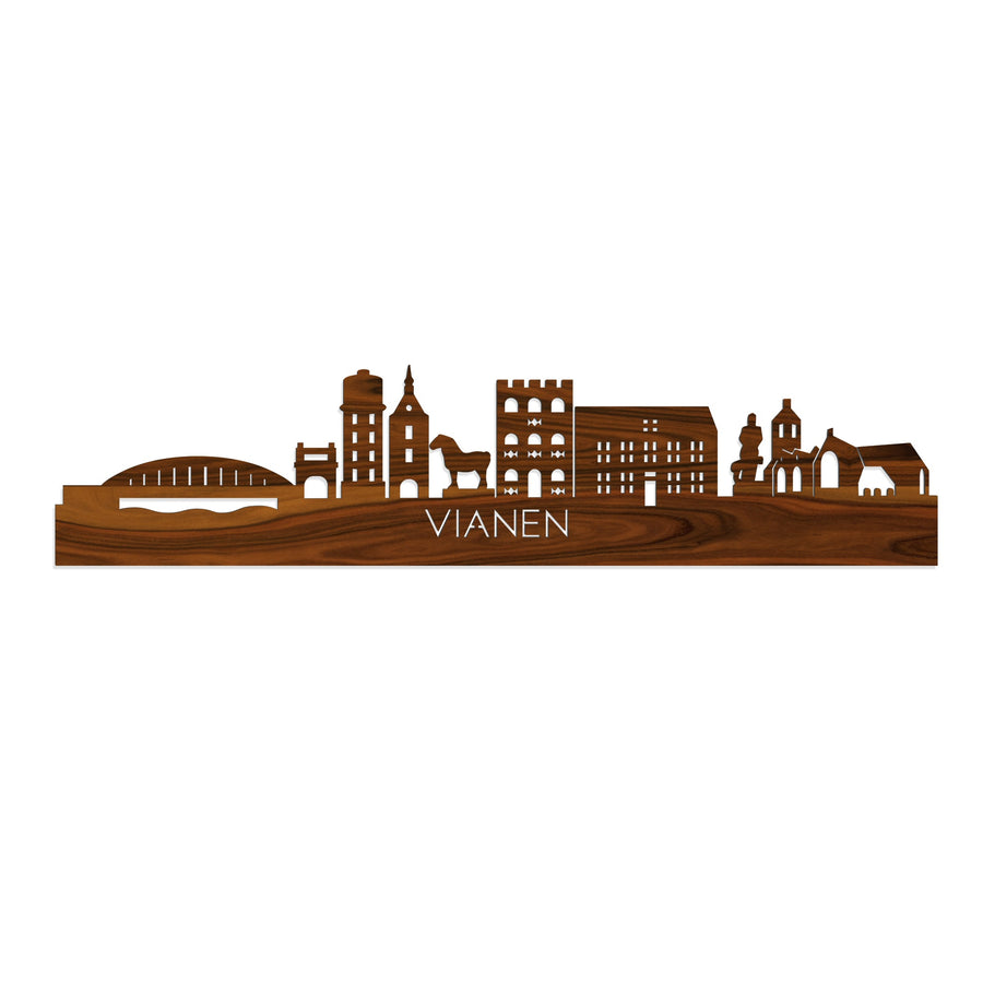 Skyline Vianen Palissander houten cadeau decoratie relatiegeschenk van WoodWideCities