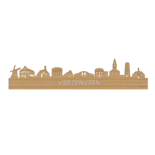 Skyline Vriezenveen Bamboe houten cadeau decoratie relatiegeschenk van WoodWideCities