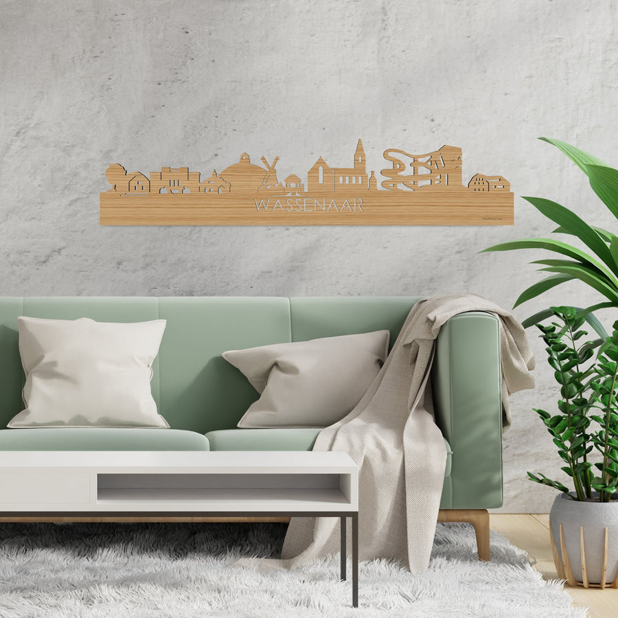 Skyline Wassenaar Bamboe houten cadeau decoratie relatiegeschenk van WoodWideCities