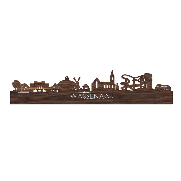 Skyline Wassenaar Noten houten cadeau decoratie relatiegeschenk van WoodWideCities